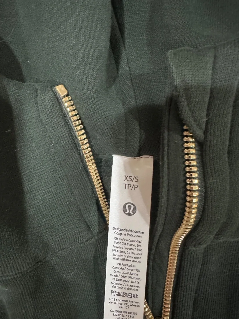 Lululemon Scuba Oversized Half Zip Hoodie XS/S Dark Green